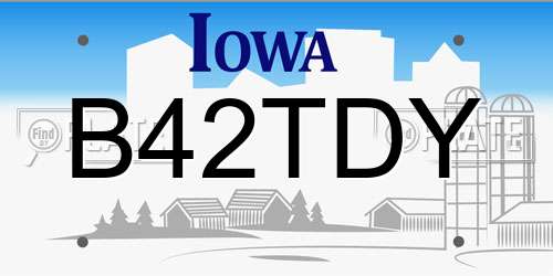 B42TDY Iowa License Plate