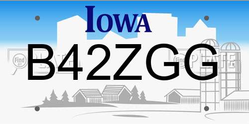 B42ZGG Iowa License Plate