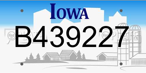 B439227 Iowa License Plate