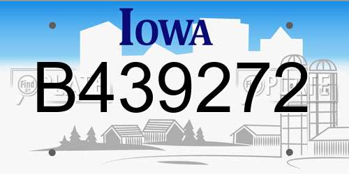 B439272 Iowa License Plate