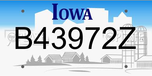 B43972Z Iowa License Plate
