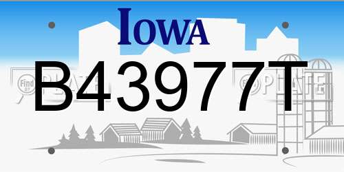 B43977T Iowa License Plate