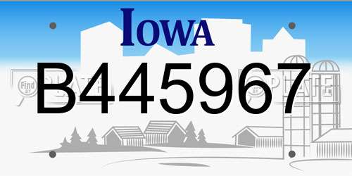 B445967 Iowa License Plate