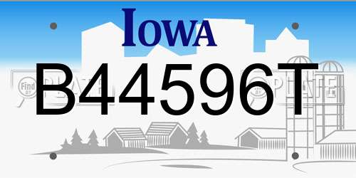 B44596T Iowa License Plate