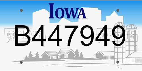 B447949 Iowa License Plate
