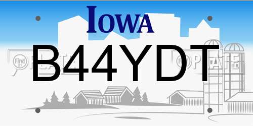 B44YDT Iowa License Plate