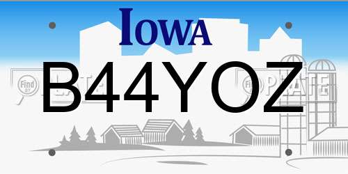 B44YOZ Iowa License Plate