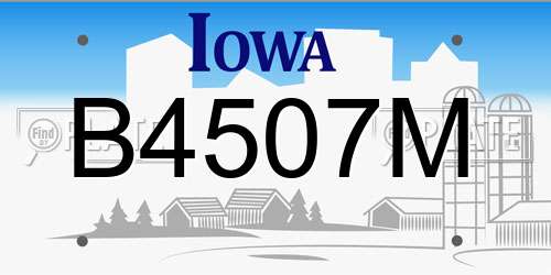 B4507M Iowa License Plate