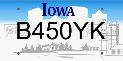 B450YK Iowa License Plate