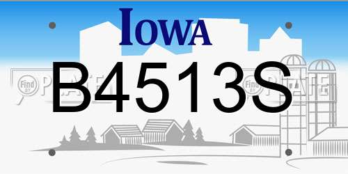 B4513S Iowa License Plate