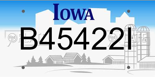 B45422I Iowa License Plate