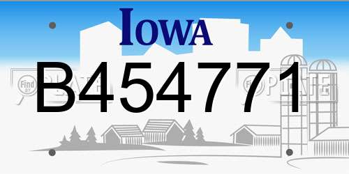 B454771 Iowa License Plate