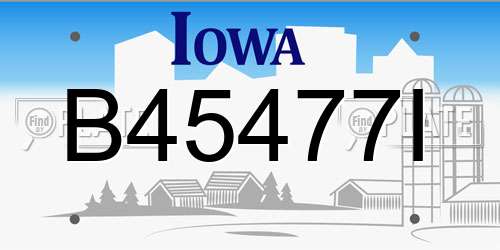 B45477I Iowa License Plate