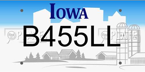 B455LL Iowa License Plate