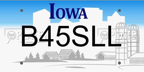 B45SLL Iowa License Plate