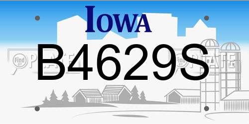 B4629S Iowa License Plate