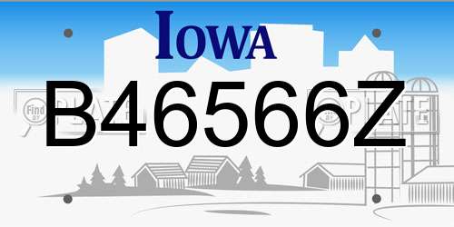 B46566Z Iowa License Plate