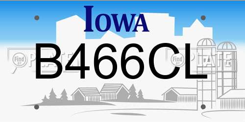 B466CL Iowa License Plate