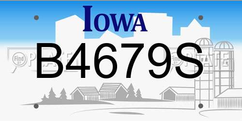 B4679S Iowa License Plate