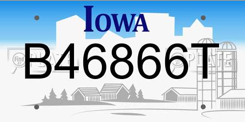 B46866T Iowa License Plate