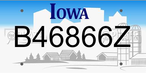 B46866Z Iowa License Plate