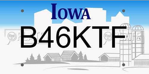 B46KTF Iowa License Plate