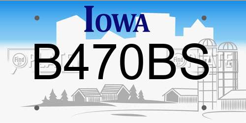 B470BS Iowa License Plate
