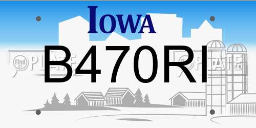 B470RI Iowa License Plate
