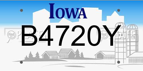 B4720Y Iowa License Plate