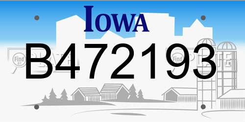 B472193 Iowa License Plate