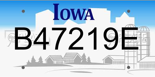B47219E Iowa License Plate