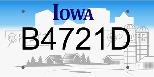 B4721D Iowa License Plate