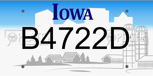 B4722D Iowa License Plate