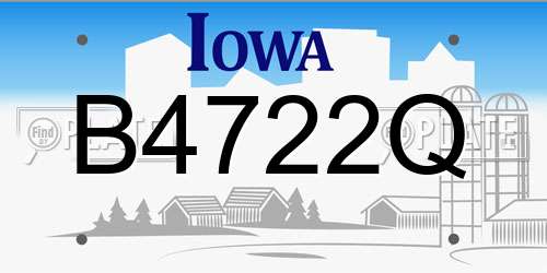 B4722Q Iowa License Plate