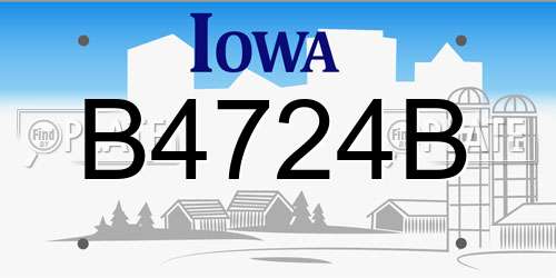 B4724B Iowa License Plate