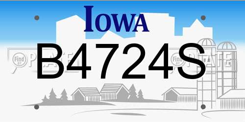 B4724S Iowa License Plate