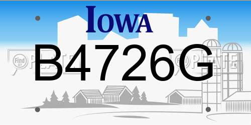 B4726G Iowa License Plate