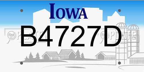 B4727D Iowa License Plate