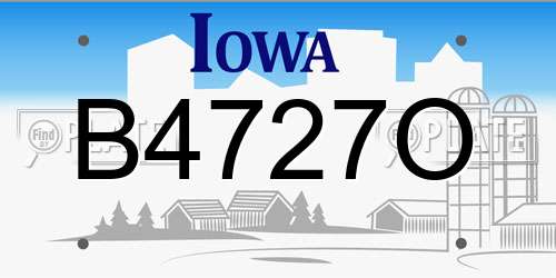B4727O Iowa License Plate