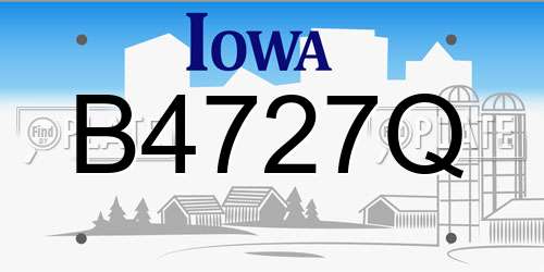 B4727Q Iowa License Plate