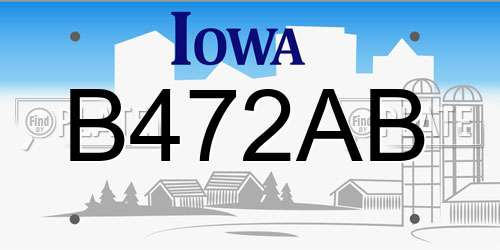 B472AB Iowa License Plate
