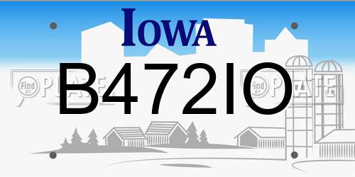 B472IO Iowa License Plate
