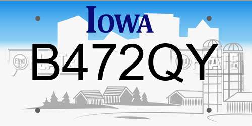 B472QY Iowa License Plate