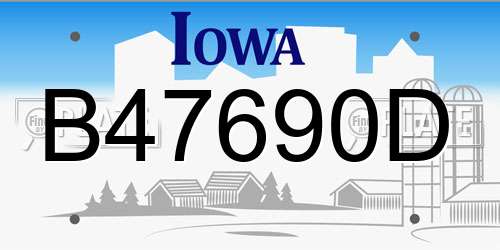 B47690D Iowa License Plate