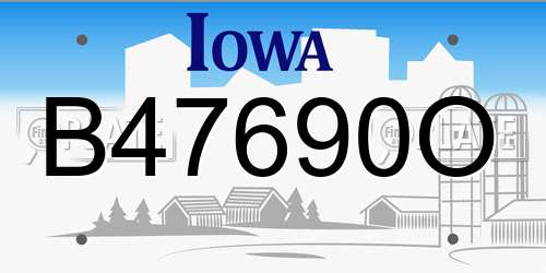 B47690O Iowa License Plate