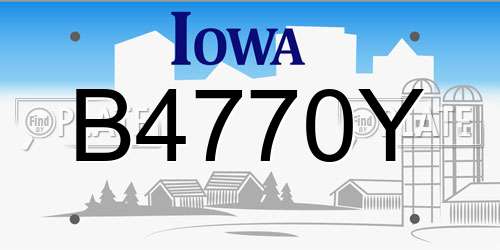 B4770Y Iowa License Plate