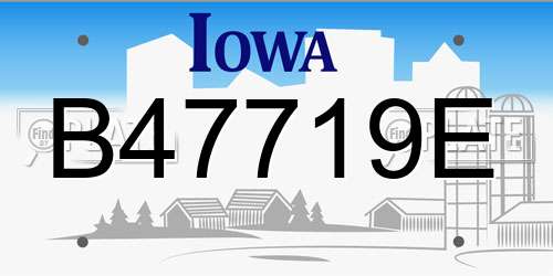 B47719E Iowa License Plate