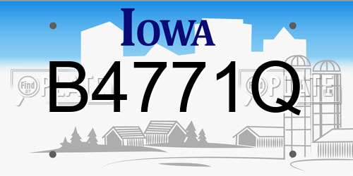 B4771Q Iowa License Plate