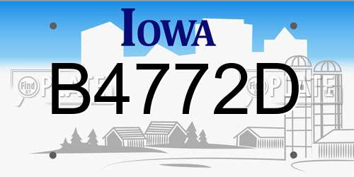 B4772D Iowa License Plate