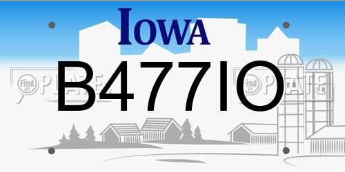 B477IO Iowa License Plate